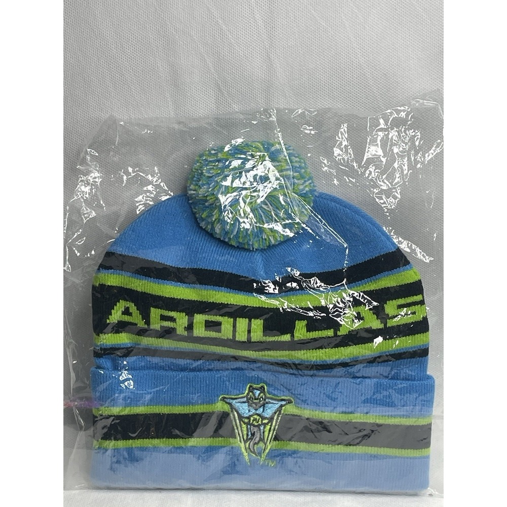 MiLB Richmond Flying Squirrels Ardillas Voladoras Neon Pom Beanie Hat OSFM Blue